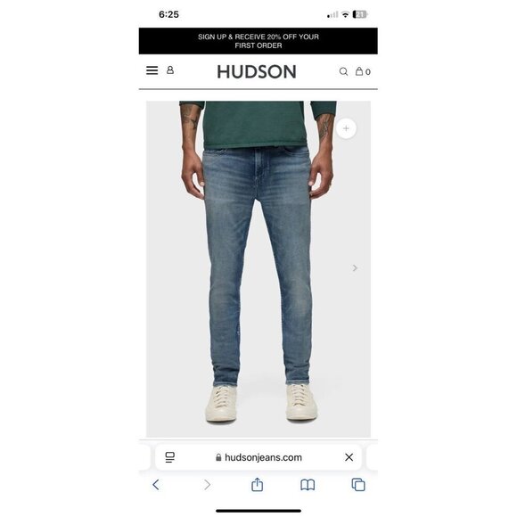 Hudson Zack Midrise Slim In National Size 38 NWT MSRP $235 Distressed Stretch - Picture 1 of 10